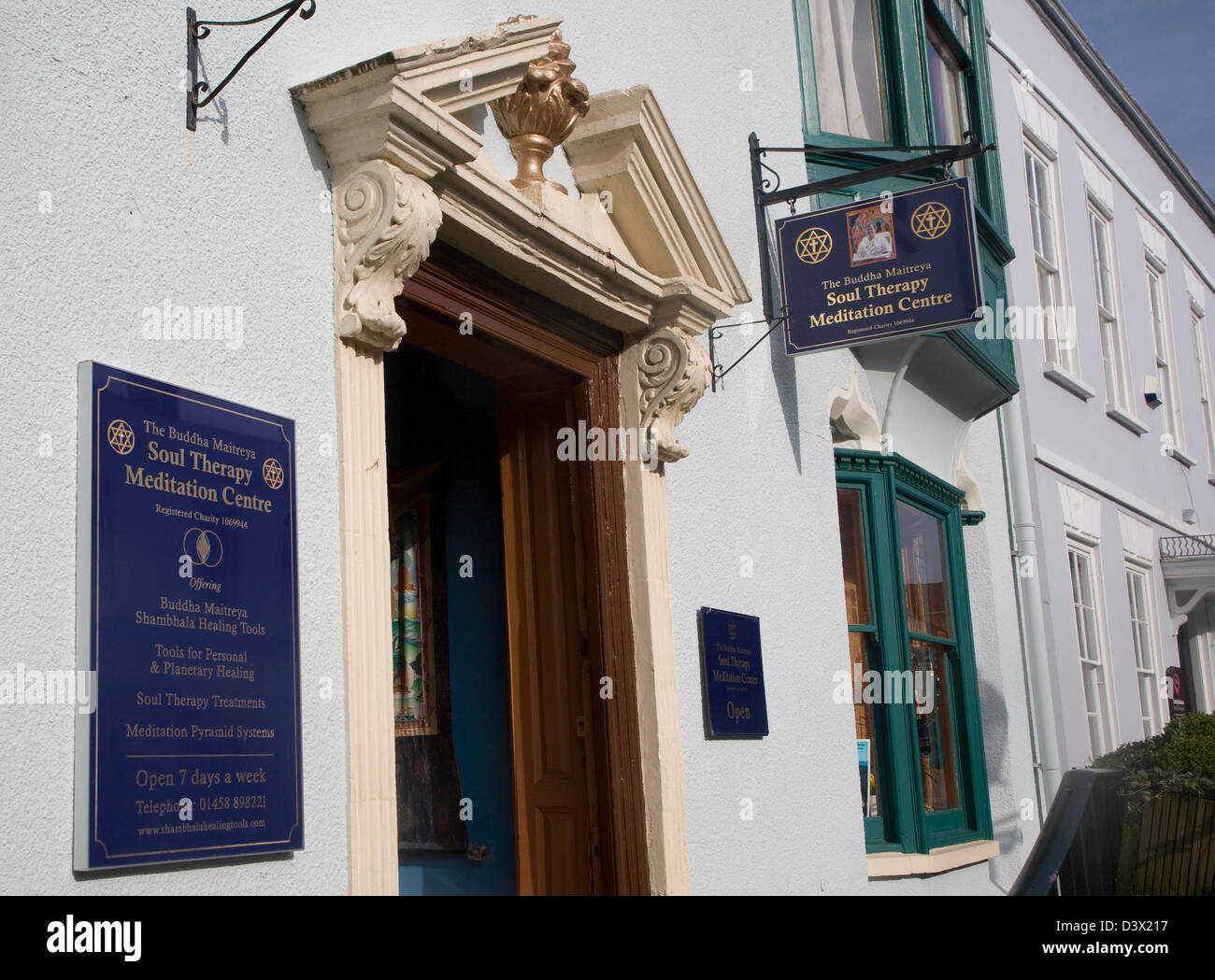 Meditazione buddista center di Glastonbury, Somerset, Inghilterra Foto Stock