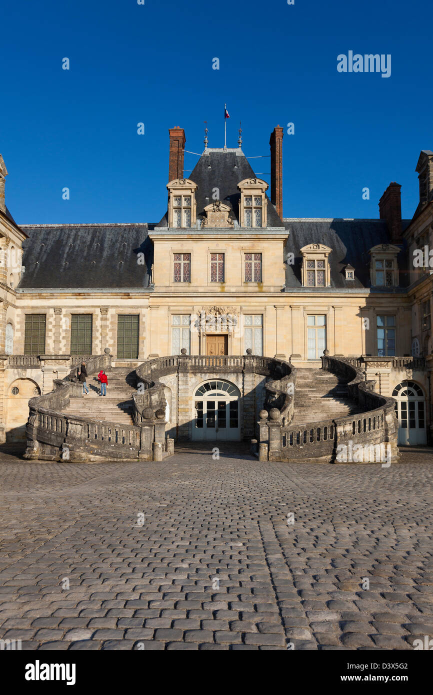 Il castello di Fontainebleau, Seine et Marne, Ile de France, Francia Foto Stock