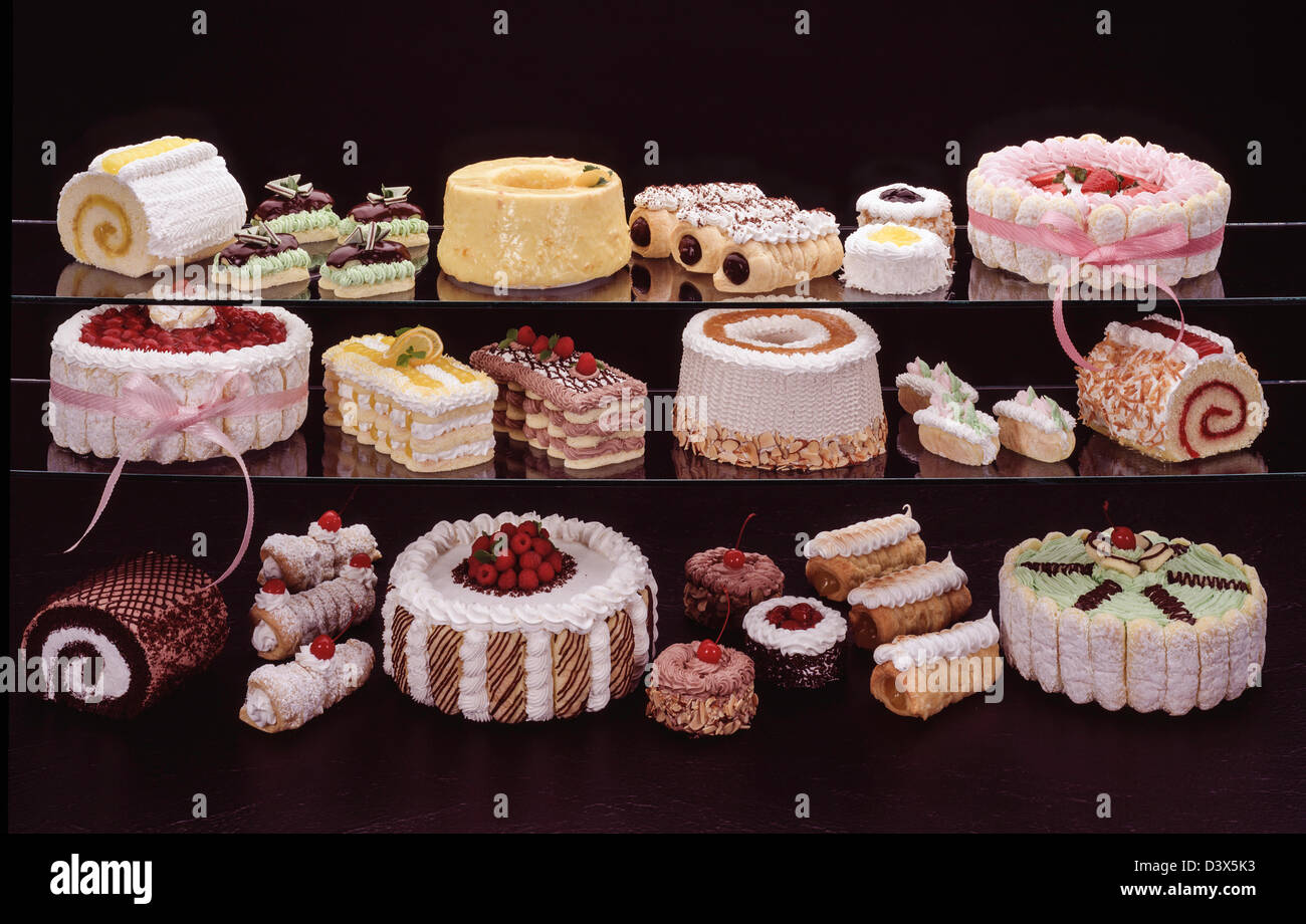 Freschi dolci da forno e snacks. Foto Stock