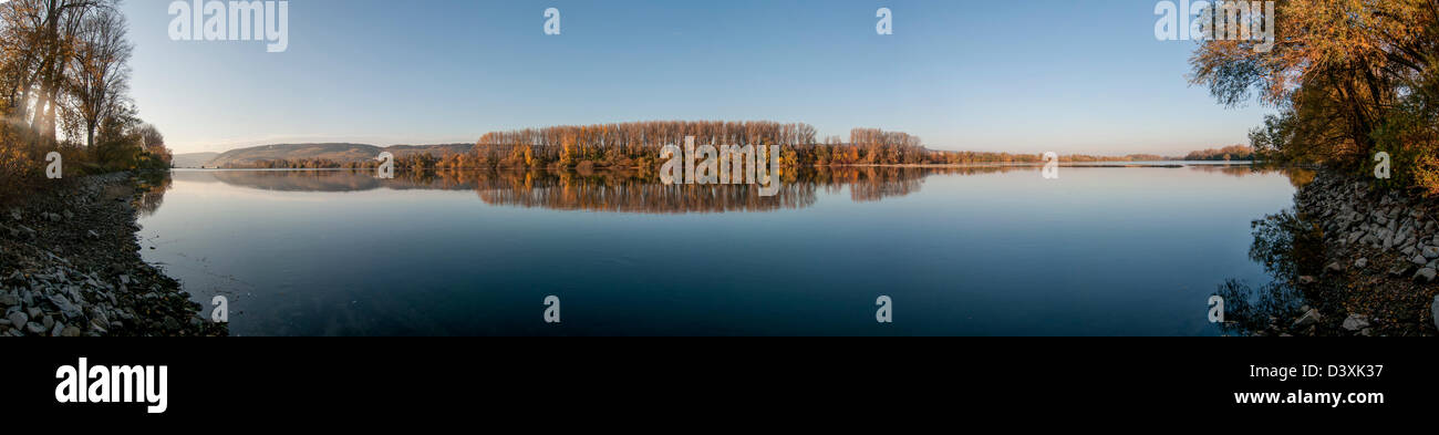 Bingen Sidearm orrendo del fiume Reno, scena panoramica Foto Stock
