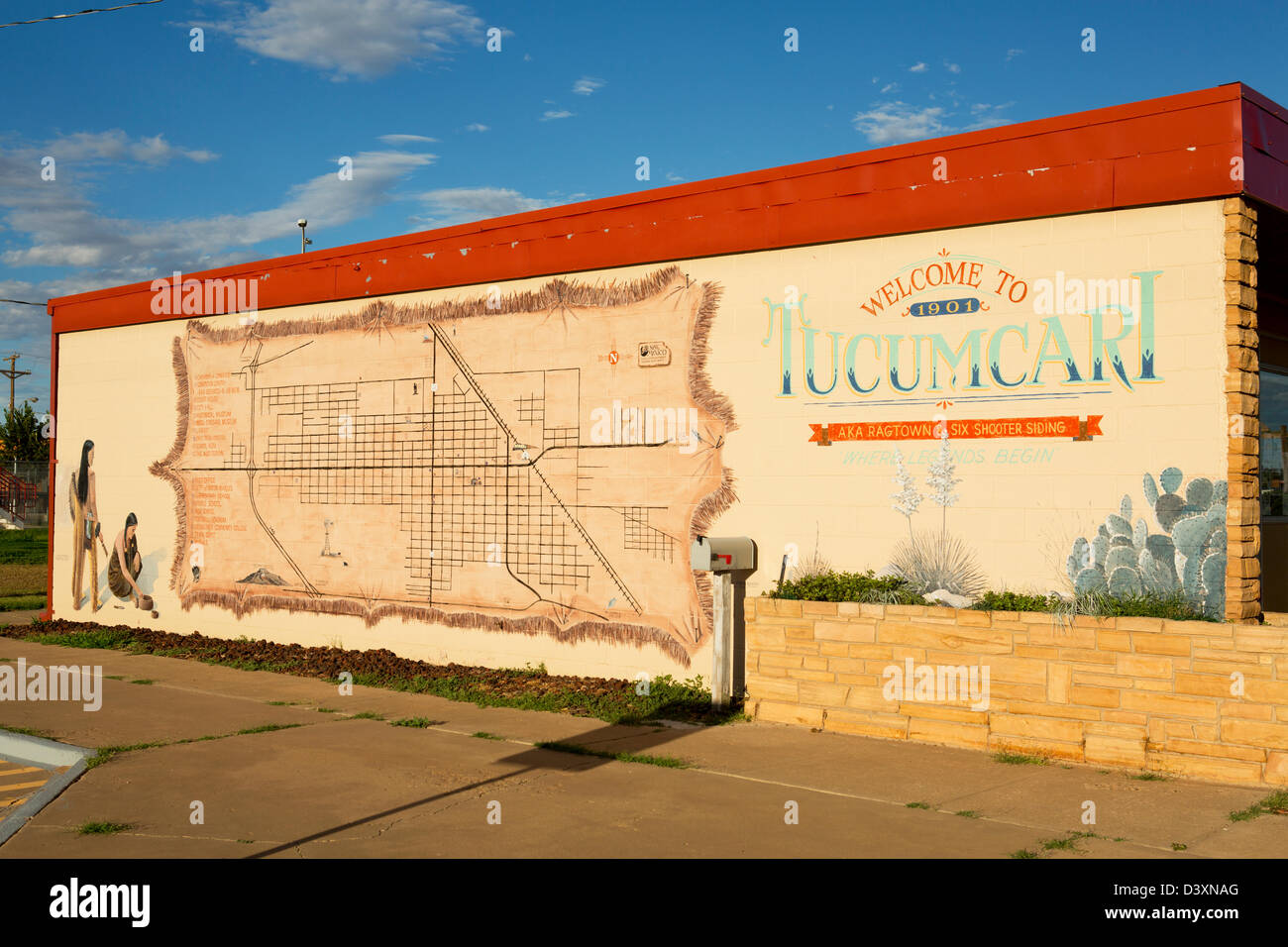 Dipinti murali di route 66 Tucumcari,NM Foto Stock