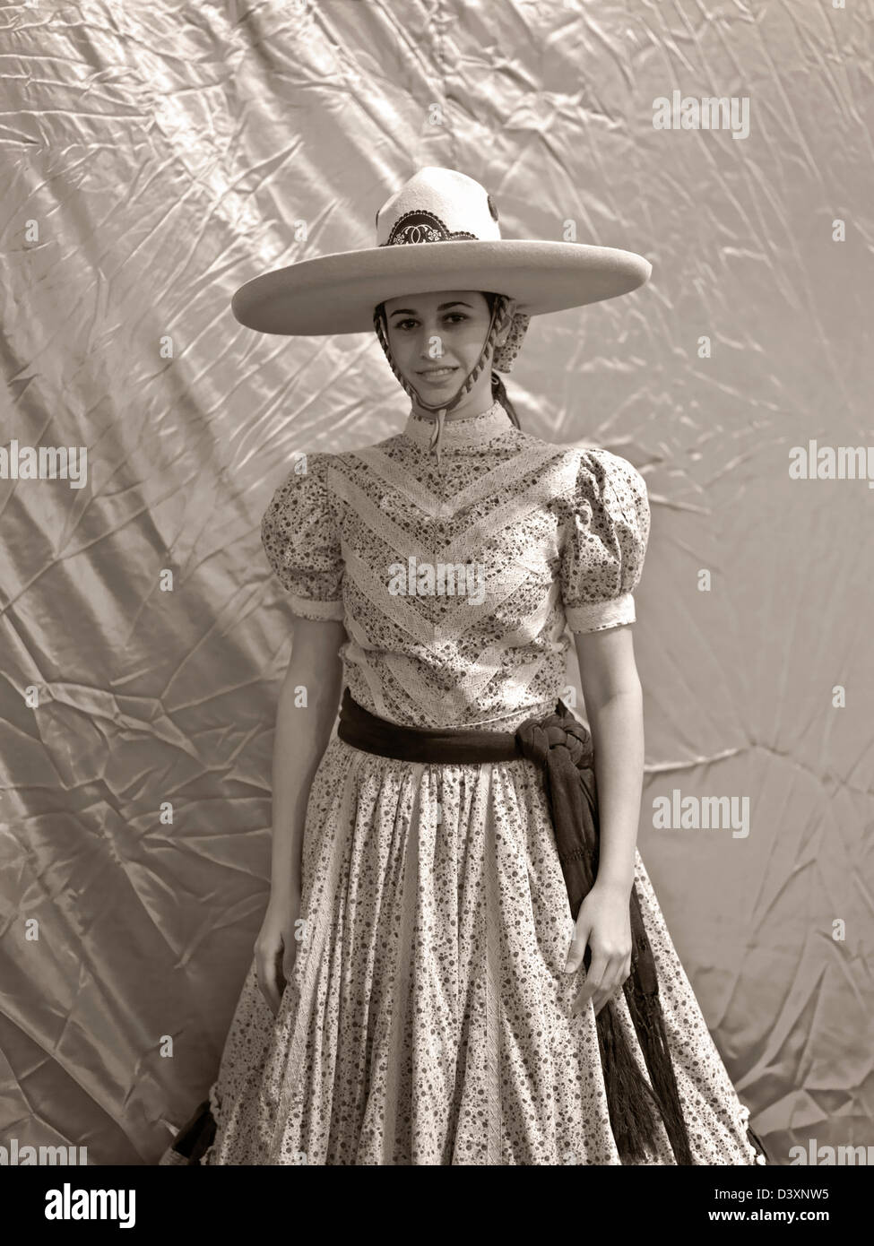 Messico,,Jalisco Guadalajara, ritratto messicano di charras, femmina cowgirl Foto Stock
