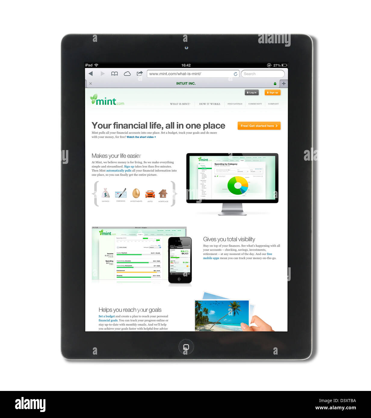 Il mint.com basato su web di gestione finanziaria servizio, STATI UNITI D'AMERICA Foto Stock