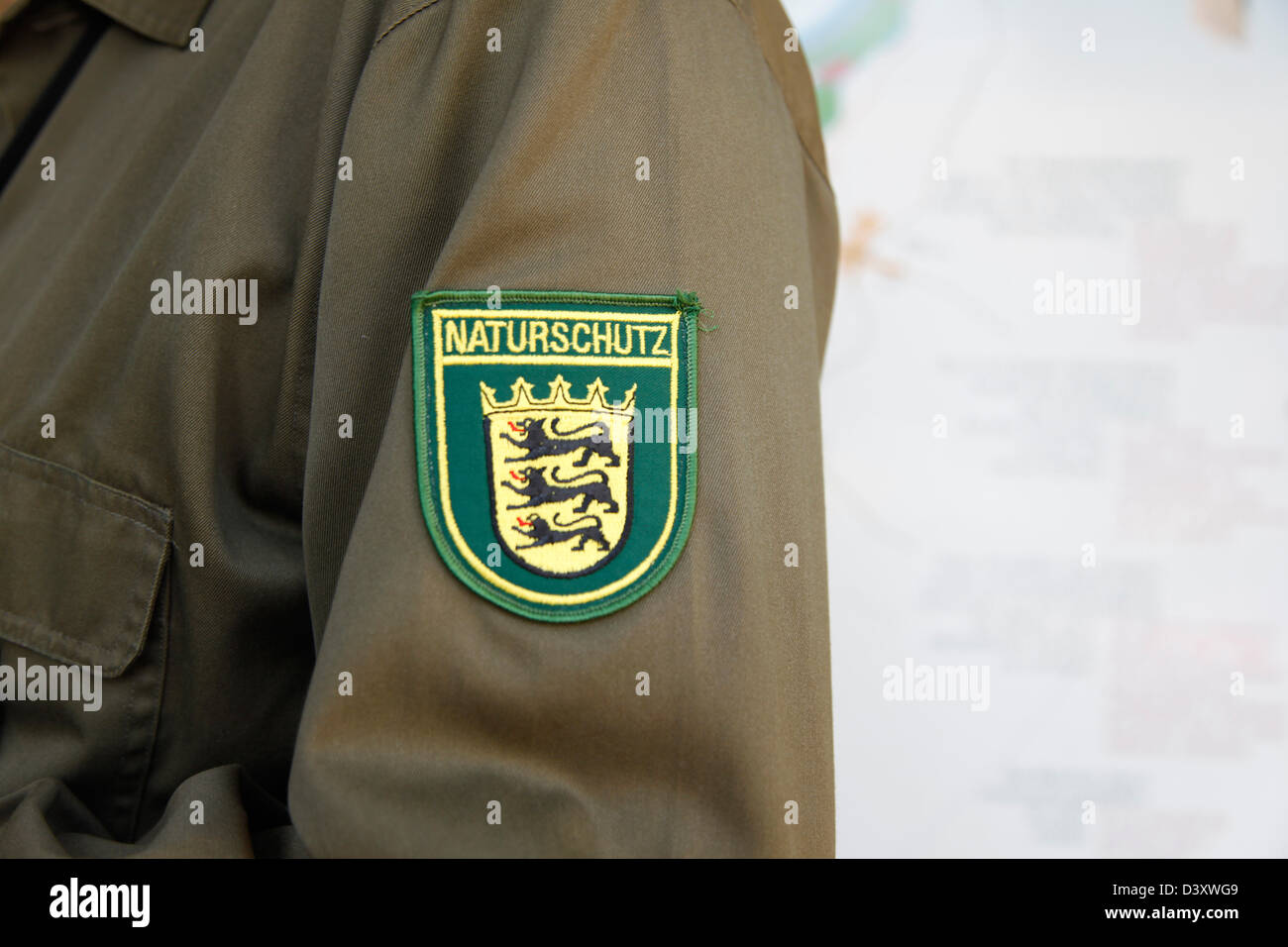 Grafenhausen, Germania, emblema Baden-Wuerttemberg in un logo di conservazione Foto Stock