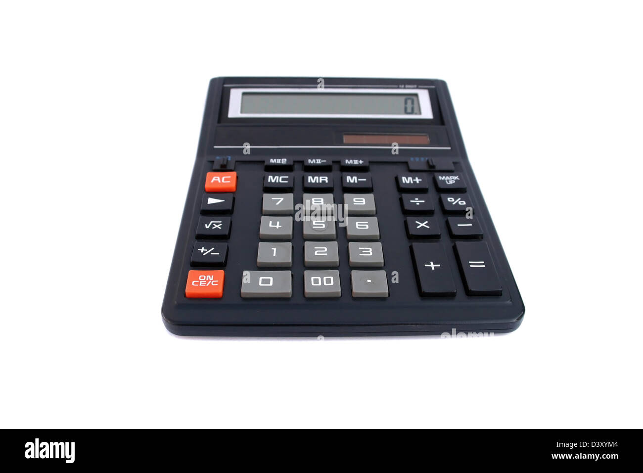 Isolato nero grande office calculator Foto Stock