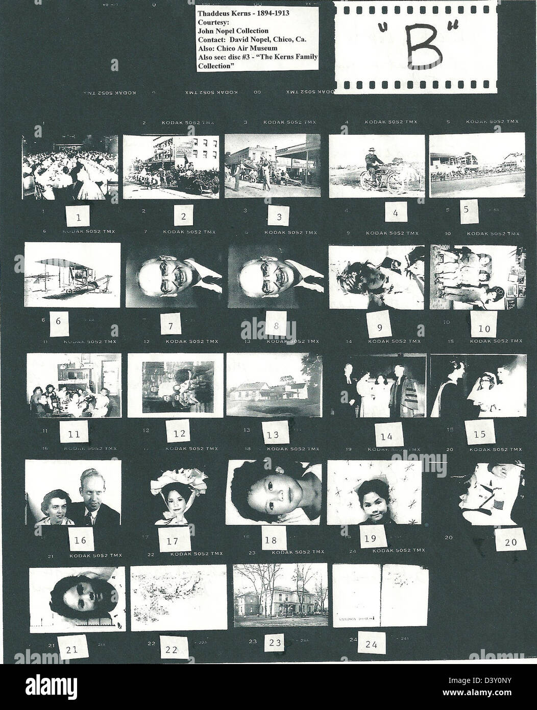Thaddeus Kerns, catturato in negativo dalla collezione della sua famiglia, è un appassionato di aviazione. Queste immagini, parte della collezione del Chico Air Museum, offrono uno sguardo storico sulla storia dell'aviazione e sulle storie personali legate ai pionieri dell'aviazione. Foto Stock