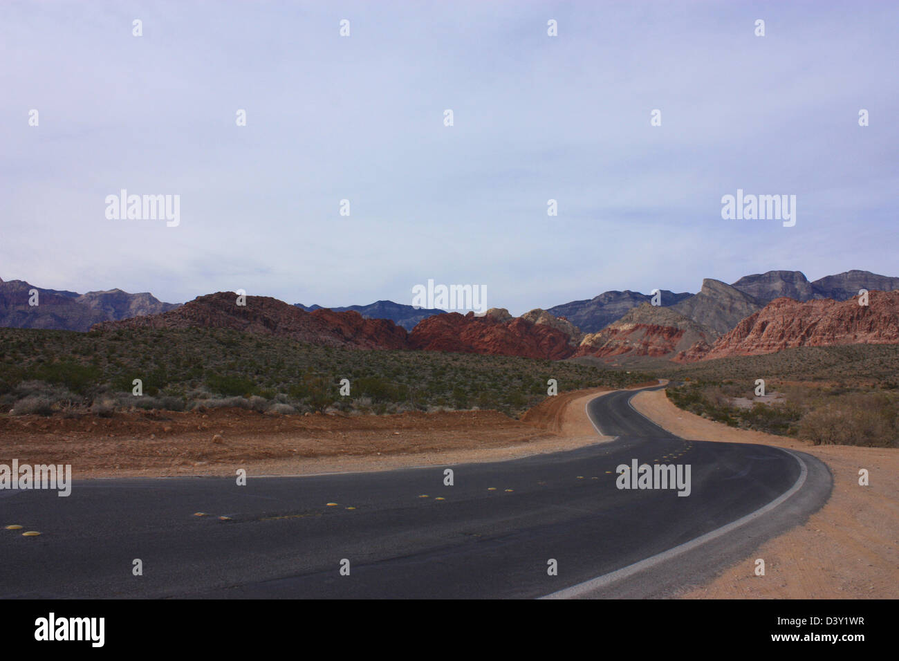 Una strada tortuosa nel sud-ovest. Foto Stock