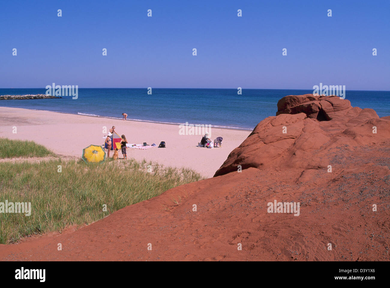 Iles de la Madeleine (Maddalena isole), Quebec, Canada - Dune de Sud sulla Ile du Havre-aux-Maisons - Golfo di Saint Lawrence Coast Foto Stock