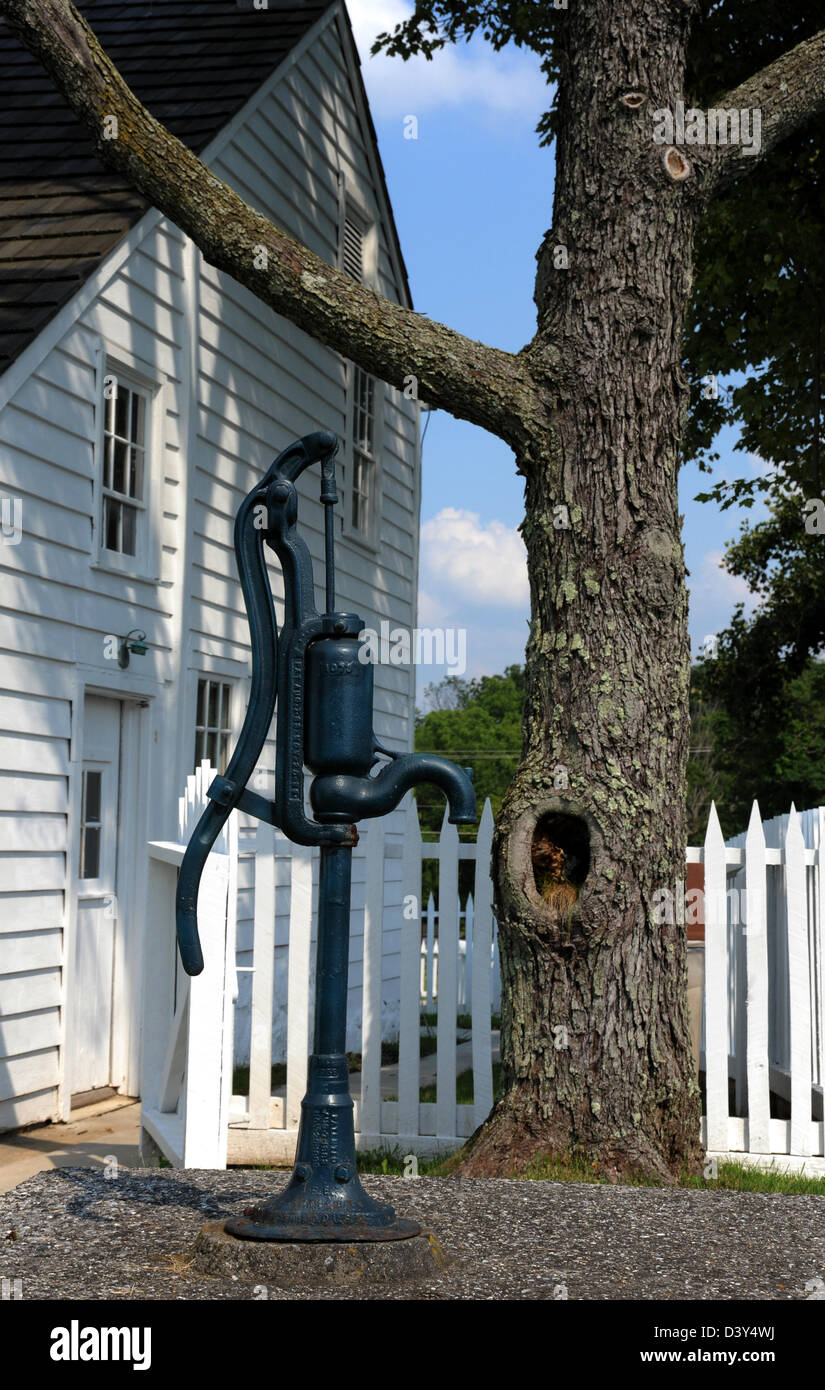 Pompa ad acqua a casa nella guerra civile del campo di battaglia di Gettysburg in Pennsylvania, pompa acqua di pozzo, pompa acqua, l'acqua di pozzo, Foto Stock