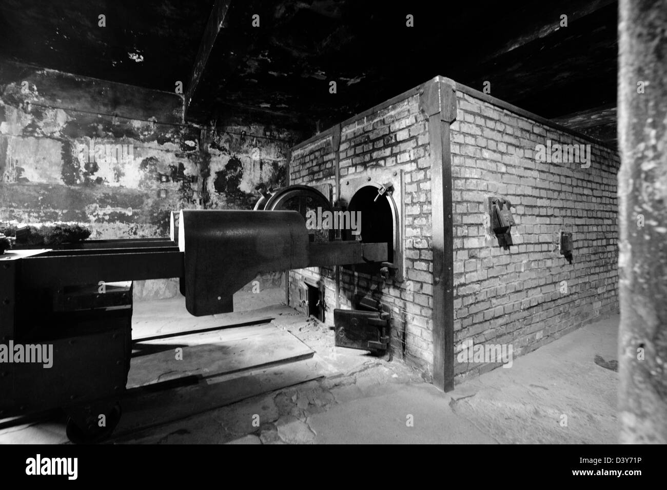 Il forno di forni crematori di Auschwitz campo di concentramento nazista, Polonia Foto Stock