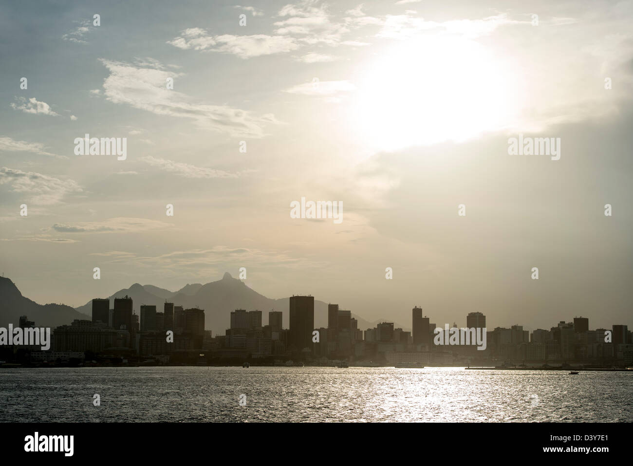 Rio de Janeiro skyline silhouette Foto Stock