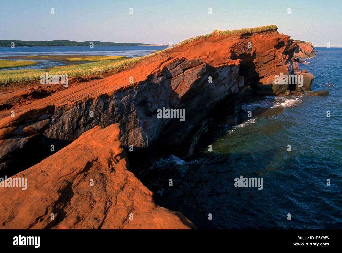 Iles de la Madeleine (Maddalena isole), Quebec, Canada - Golfo di Saint Lawrence, Costa a Bassin aux Huitres, Ile de Grande-Entree Foto Stock