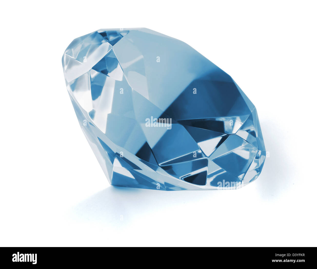Il diamante blu isolato su bianco Foto Stock