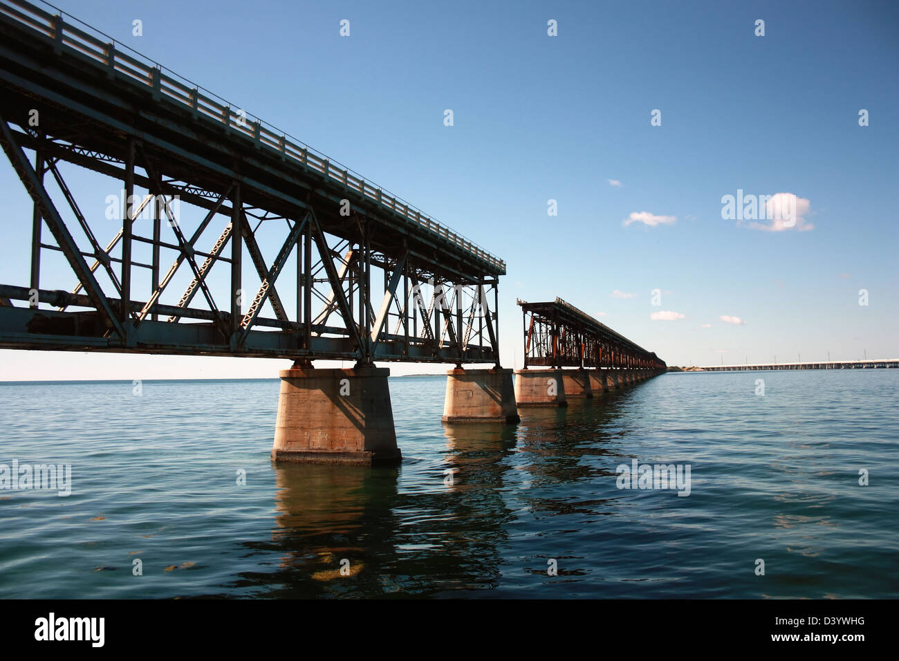 Interrotto il ponte ferroviario a key west Foto Stock