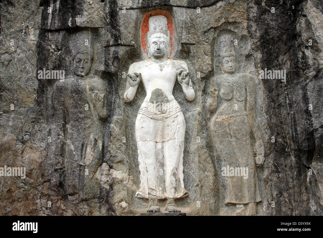 Rock figure a Buduruwagala, Sri Lanka Foto Stock