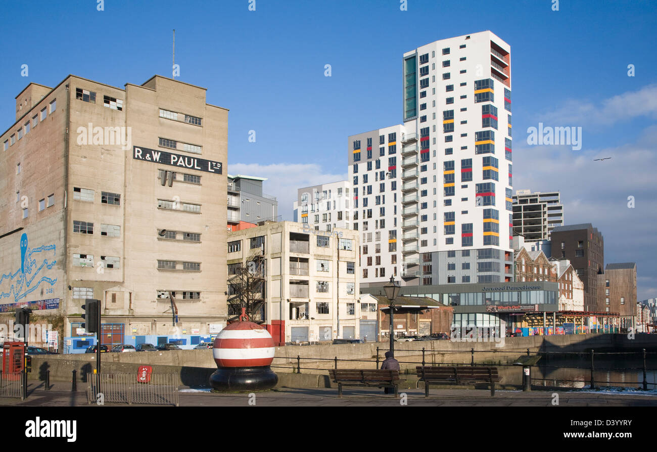 Rigenerazione di ex area industriale della darsena, Ipswich, Suffolk, Inghilterra Foto Stock