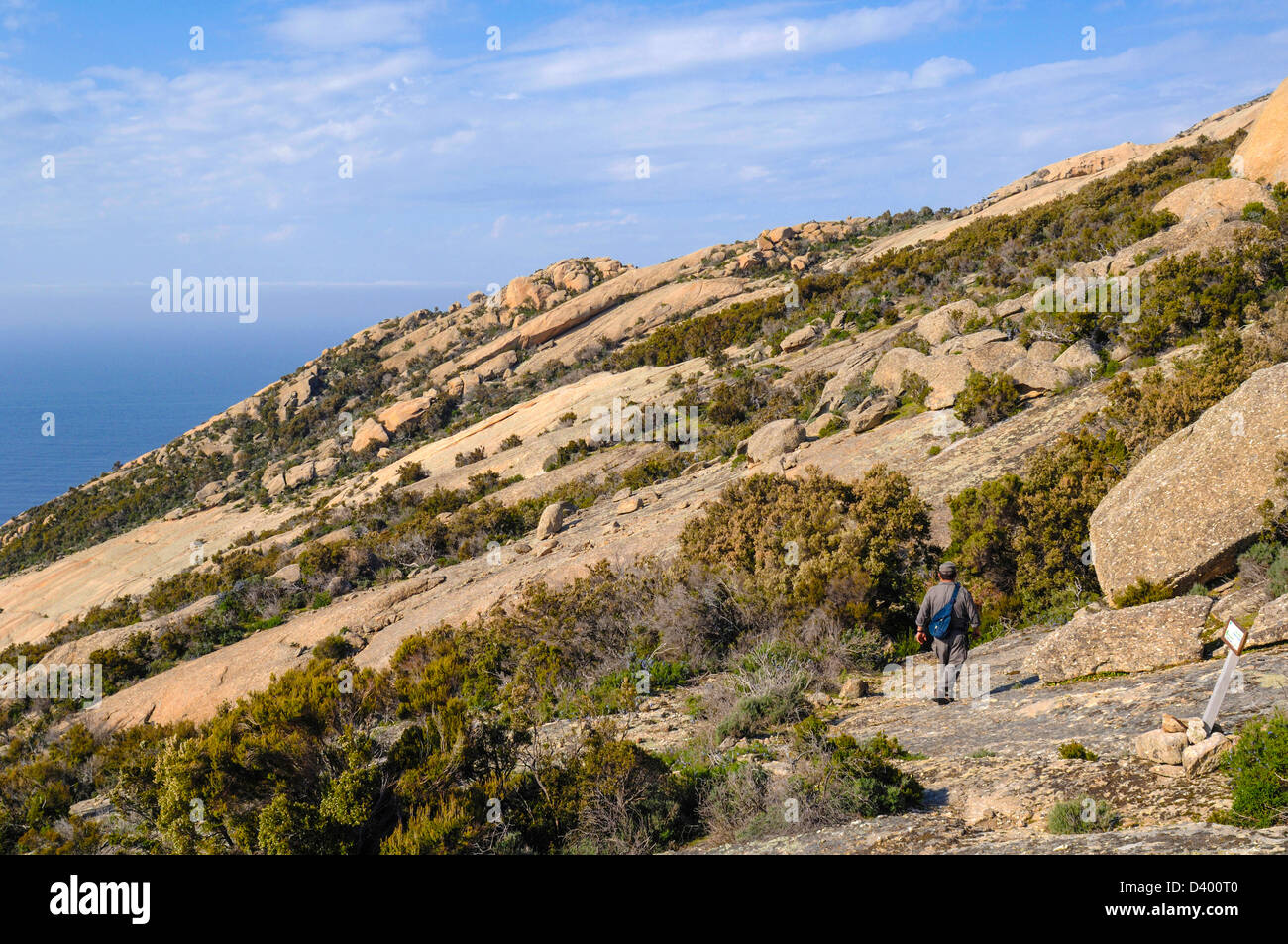 Italia Isola di Montecristo percorso verso le Grotte del Santo Parco Nazionale Arcipelago Toscano Foto Stock