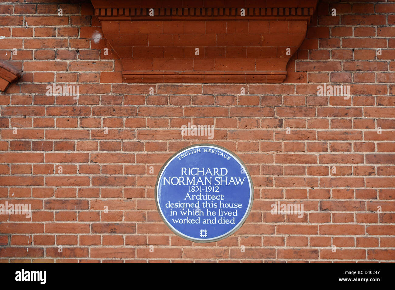 Architetto Richard Norman Shaw English Heritage targa blu è raffigurato in Hampstead, Londra Nord il 27 febbraio 2013. Foto Stock