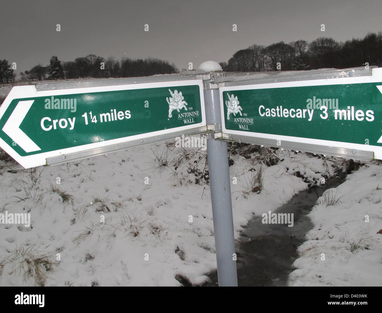 Il Croy hill passerelle sul Antonine Wall Foto Stock