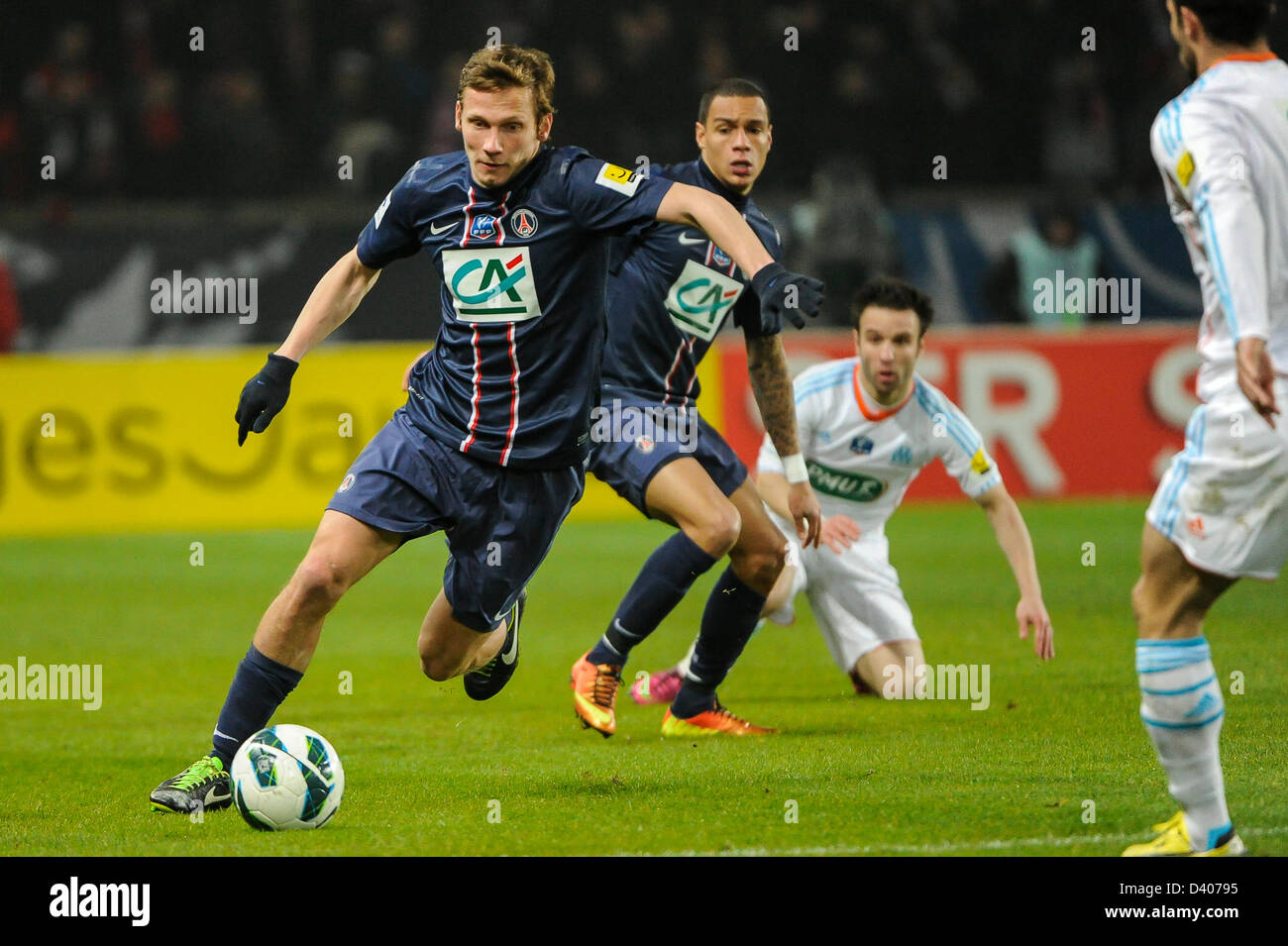 Parc des Princes, Parigi, Francia. Il 27 febbraio 2013. Calcio, Coppa Francese. Paris Saint Germain vs Olympique De Marseille (2-0). Clément Chantôme (PSG). Foto Frederic Augendre/Alamy Live News Foto Stock