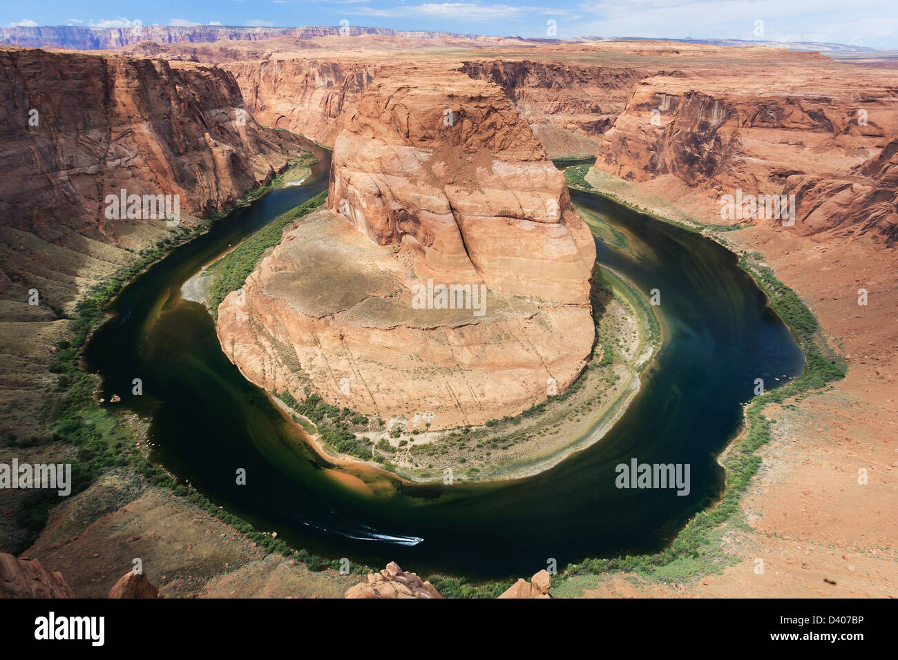 Curva a ferro di cavallo con il fiume Colorado vicino a pagina, Arizona, Stati Uniti d'America Foto Stock