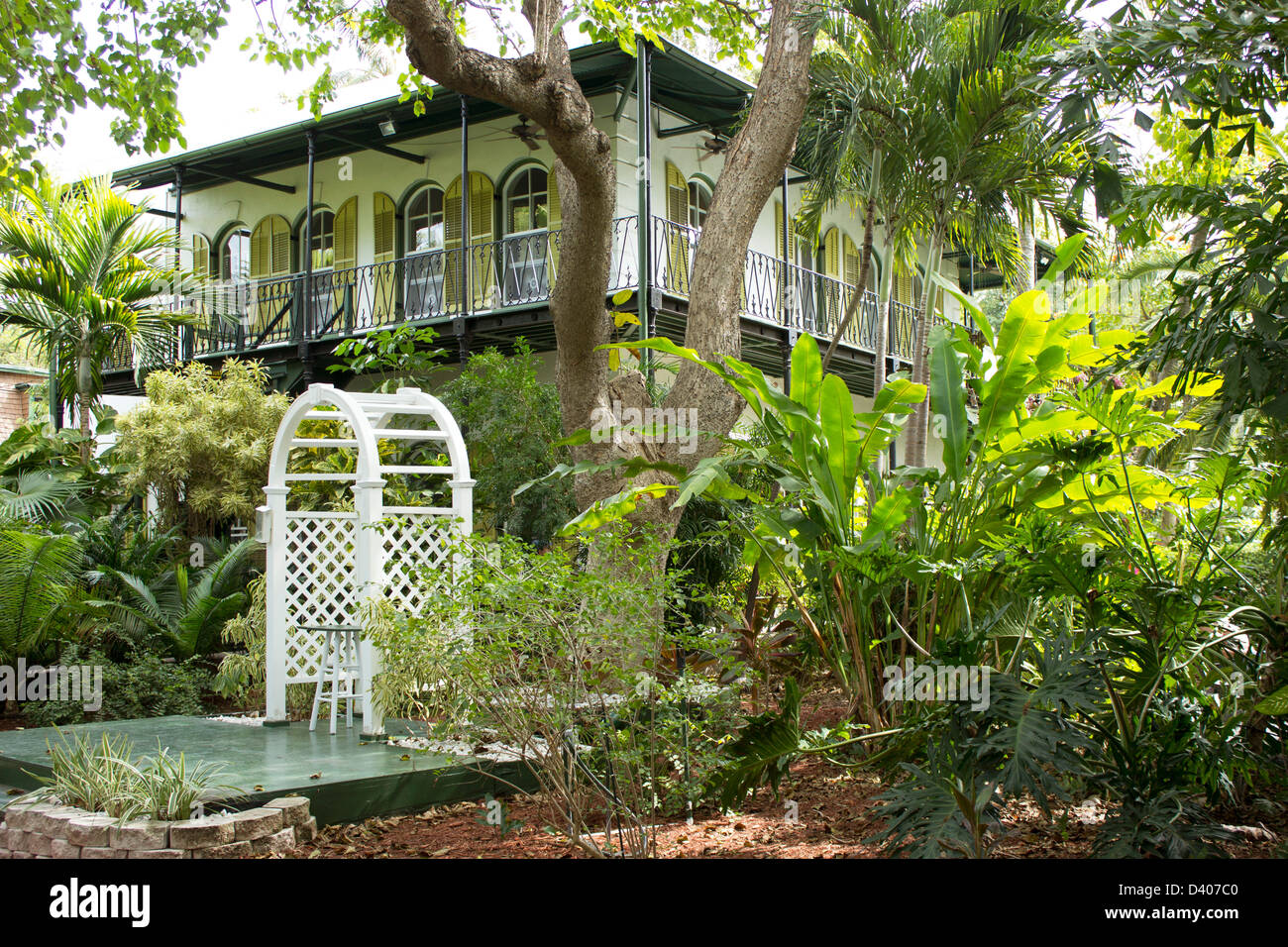 Ernest Hemingway House e giardini. Key West, Florida. Foto Stock