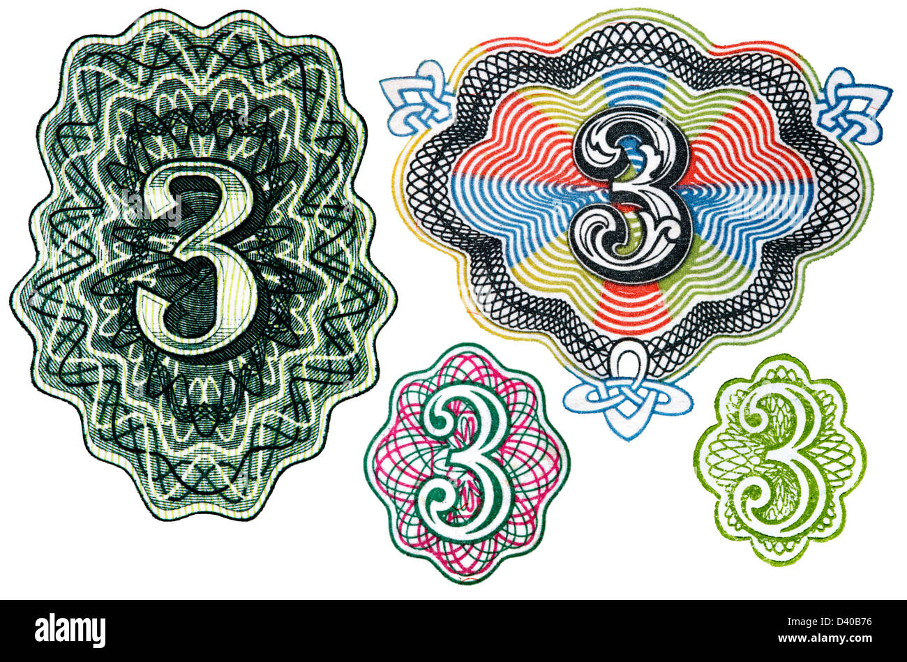 Numero 3 da 3 rubli banconota, su sfondo bianco, Russia, 1961 Foto Stock