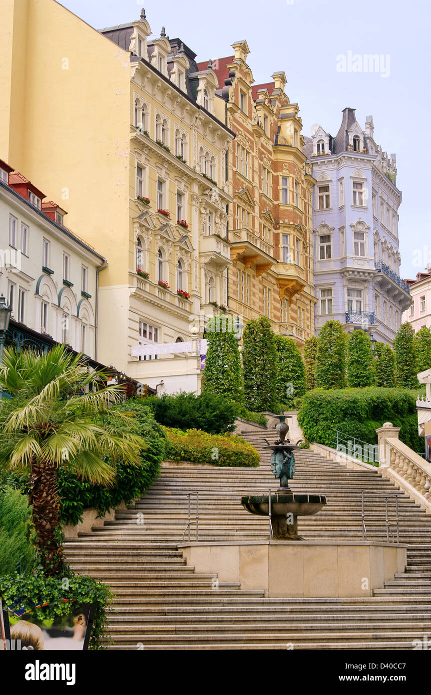 Karlovy Vary Hausfassaden - Karlovy Vary facciata 04 Foto Stock