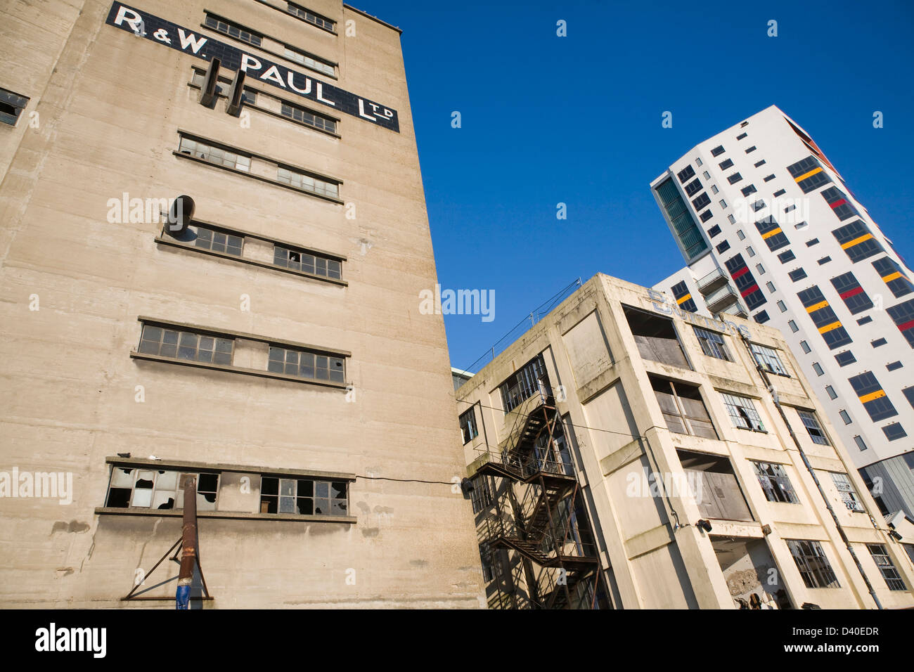 Rigenerazione di ex area industriale della darsena, Ipswich, Suffolk, Inghilterra Foto Stock