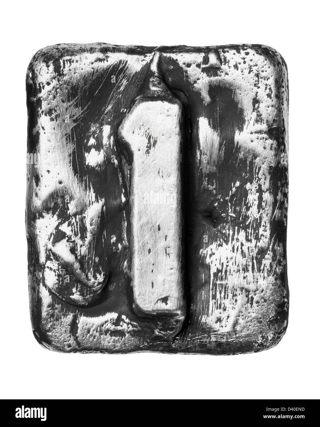 Lega di metallo Alphabet Number 1 Foto Stock