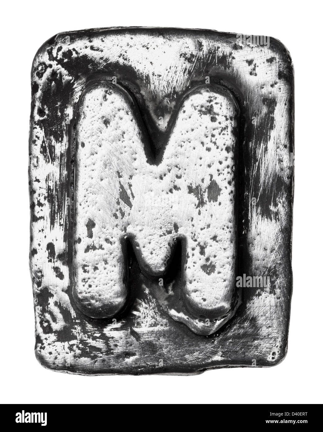 Lega di metallo alfabeto lettera M Foto Stock