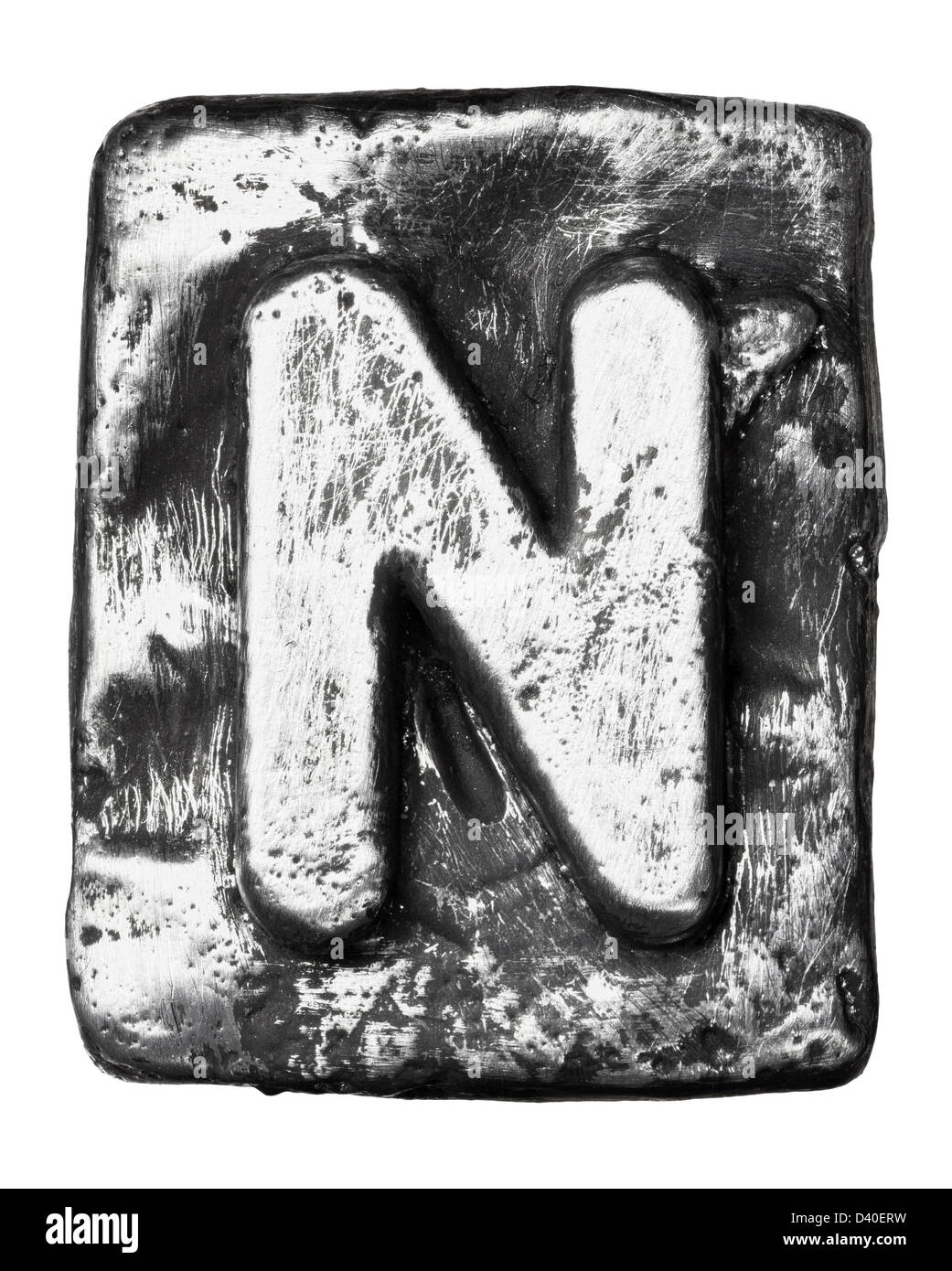 Lega di metallo alfabeto lettera N Foto Stock