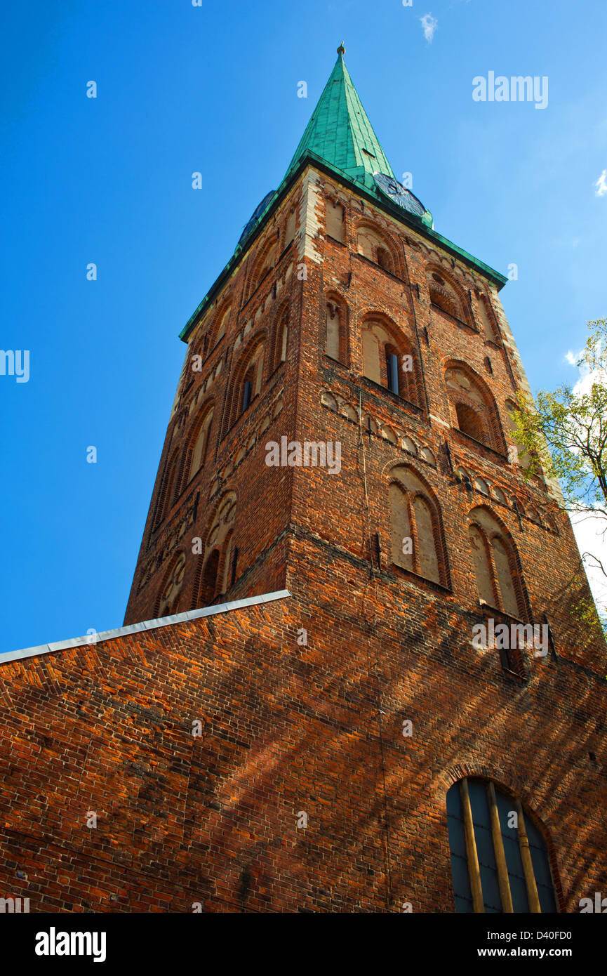 Ex alto Tower in Old Riga Foto Stock