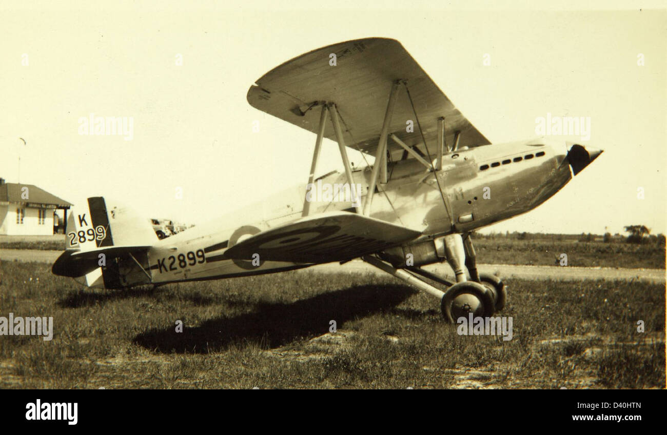 L'Hawker Fury 1 era un biplano da caccia britannico utilizzato nelle prime fasi della seconda guerra mondiale. Noto per la sua velocità e manovrabilità, fu utilizzato principalmente dalla Royal Air Force per operazioni difensive e offensive durante la guerra. Foto Stock
