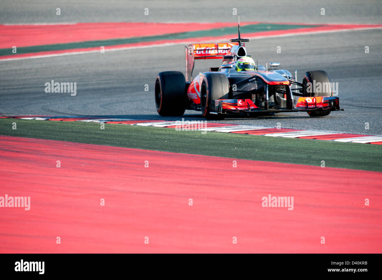 Sergio Perez (MEX), McLaren-Mercedes MP4-28, Formula 1 sessioni di collaudo del Circuito de Catalunya, Barcelona, Spagna, Febbraio 2013 Foto Stock