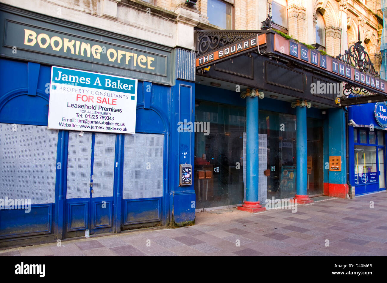 Chiuso il teatro e ufficio booking in Cardiff City Centre Foto Stock