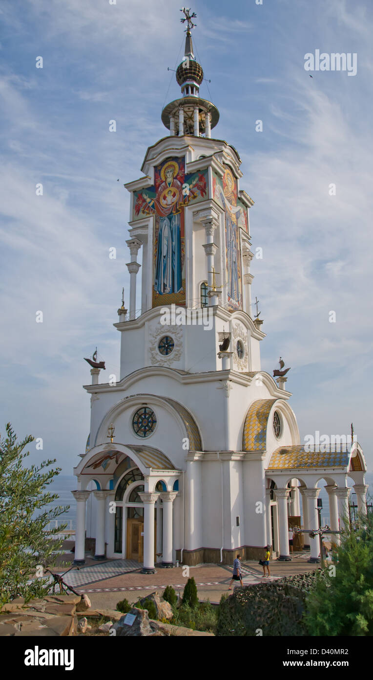 Crimea, chiesa, museo, Faro, Ucraina, albero, Estate, stagione, Cloud, cielo, mare, acqua, corpi di acqua, architettura Foto Stock