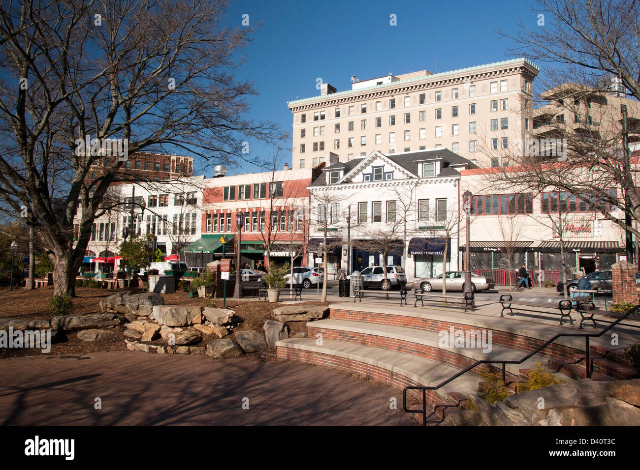 Pritchard Park - Downtown Asheville, Carolina del Nord Foto Stock