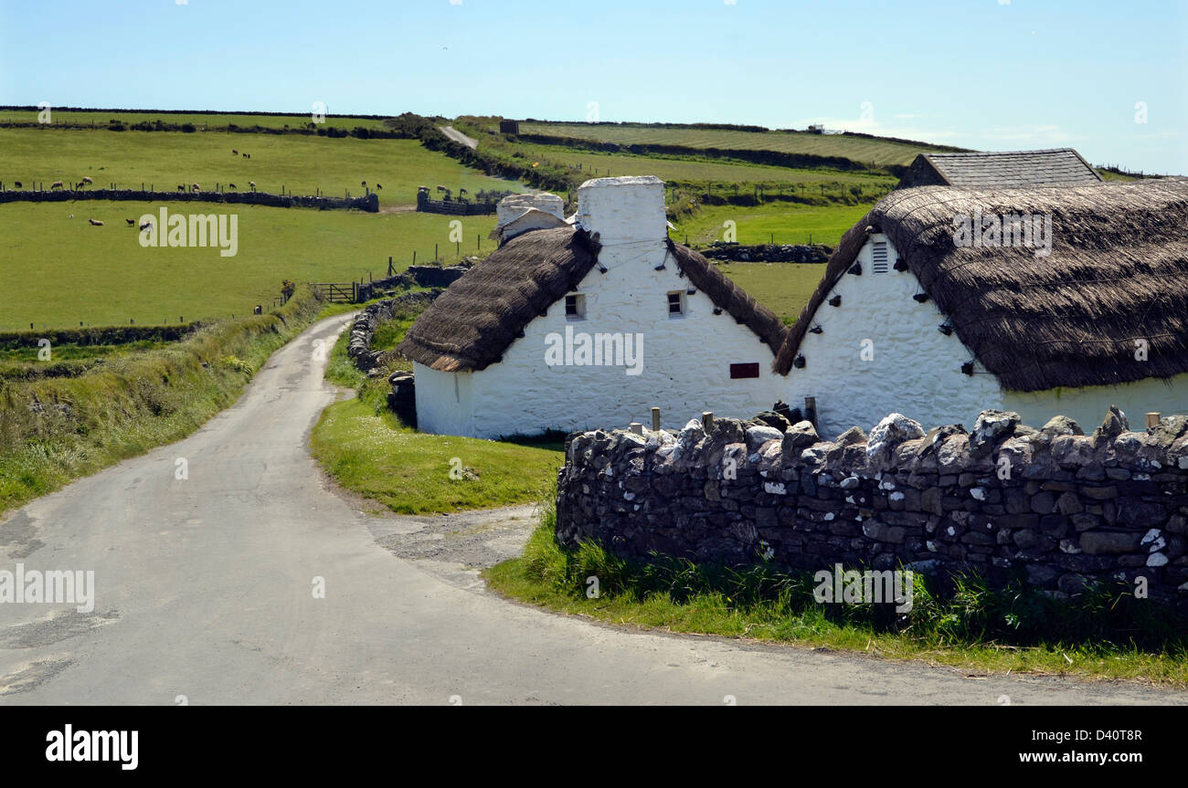 Cottages cregneish, isola di Man Foto Stock