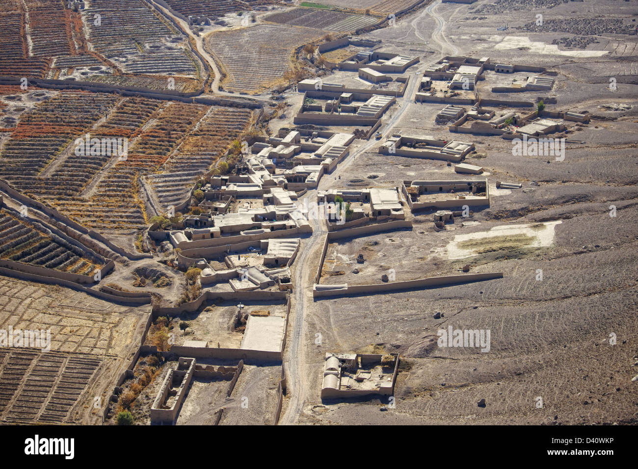 Un tipico villaggio della provincia di Kandahar, Afghanistan. Foto Stock