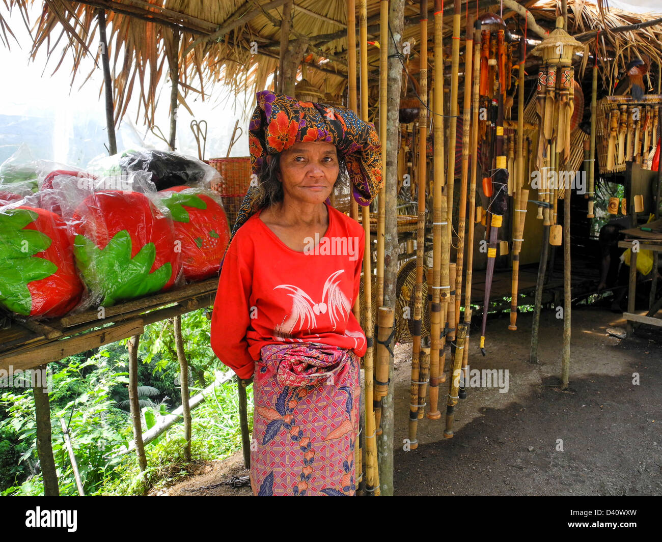 Asia Malaysia Cameron Highlands orang asli tribeswoman Foto Stock