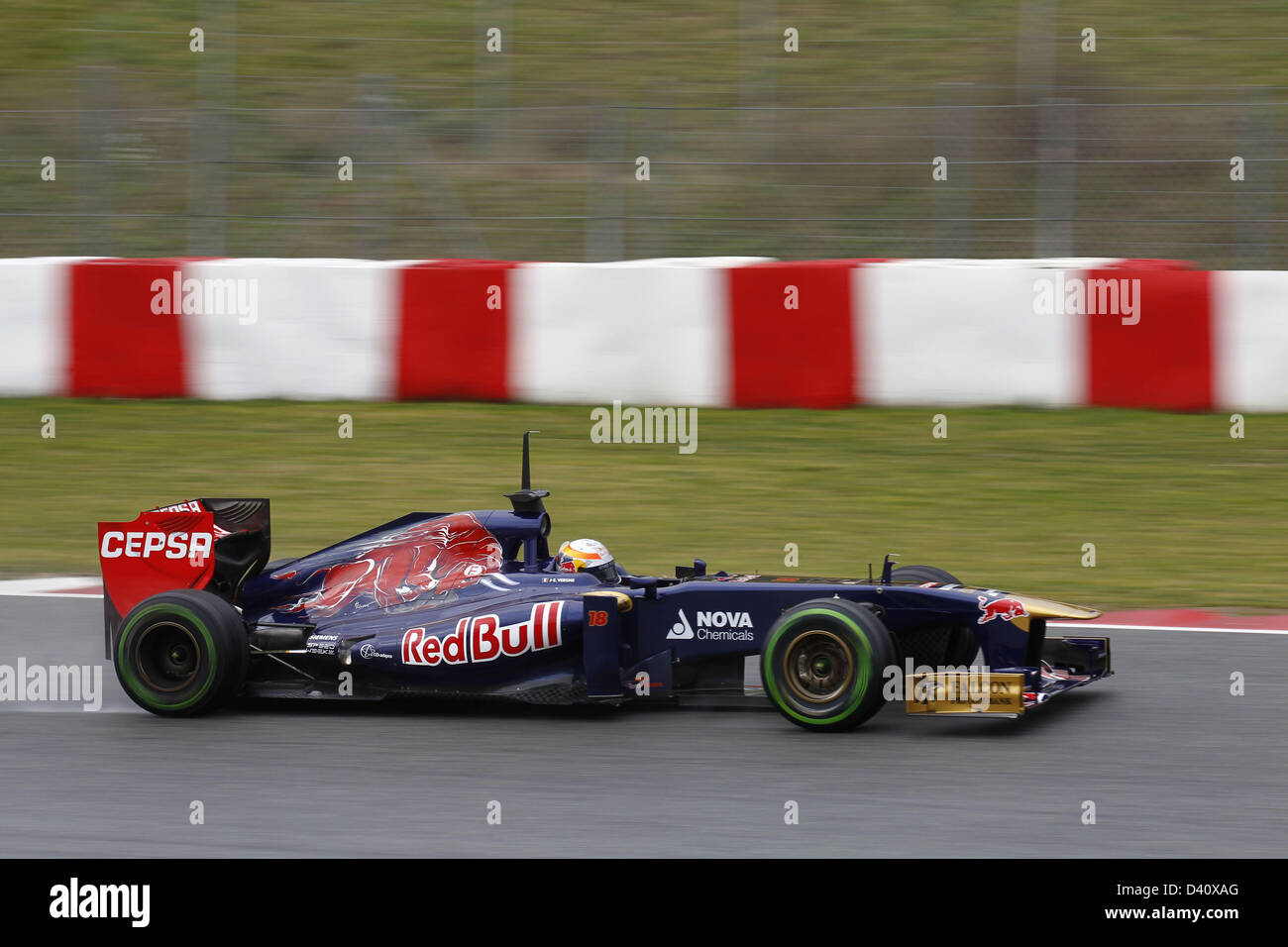 Barcellona, Spagna. 28 feb 2013. Motorsports: FIA Formula One World Championship 2013, prove di Barcellona, Jean-Eric Vergne, (fra la Scuderia Toro Rosso) Credito: DPA/Alamy Live News Foto Stock