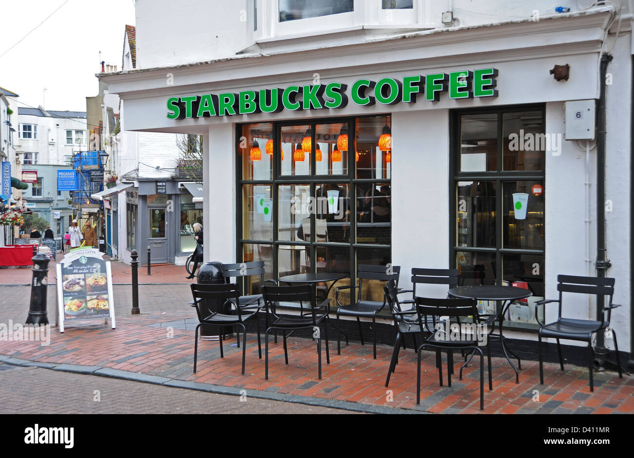 Starbucks Coffee shop in Brighton è Il distretto di corsie Foto Stock