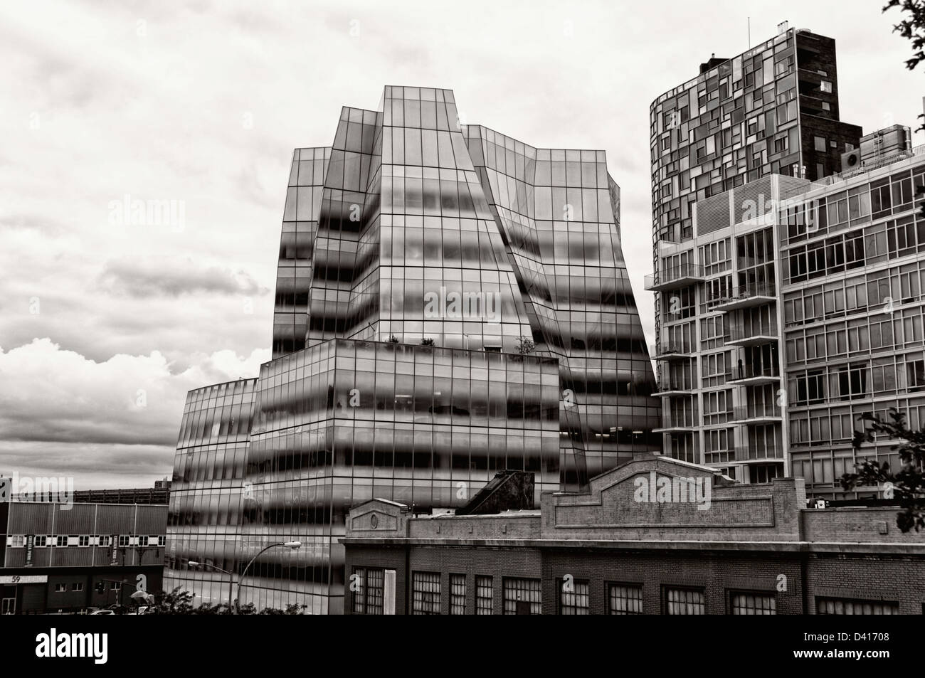 Frank Gehrys IAC palazzo visto dalla linea alta, Meatpacking District di New York Foto Stock