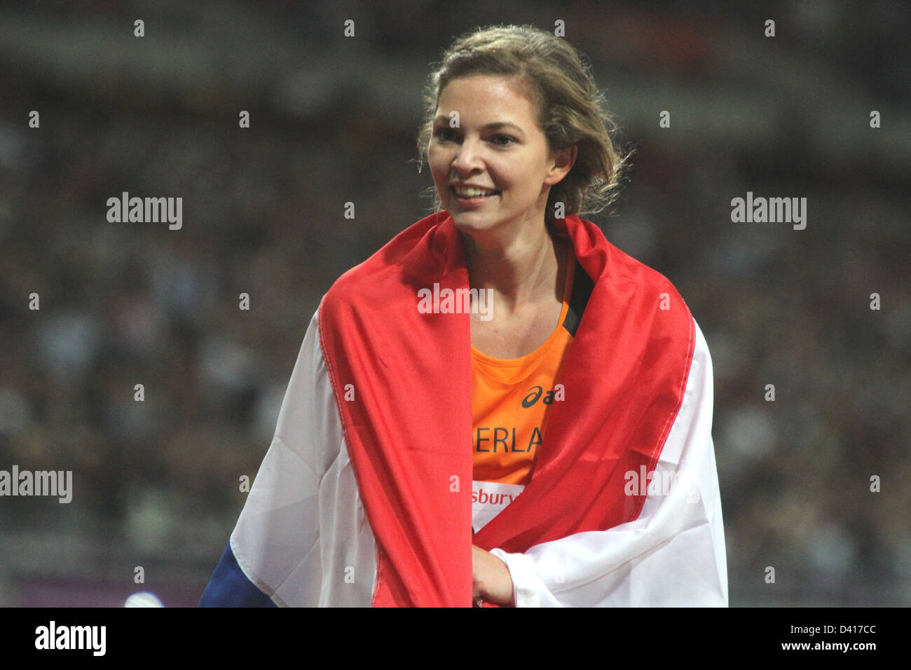 Marlou van Rhijn del Paesi Bassi Olanda celebra vincere l'oro nel femminile 200m - T44 atletica allo stadio Olimpico Foto Stock