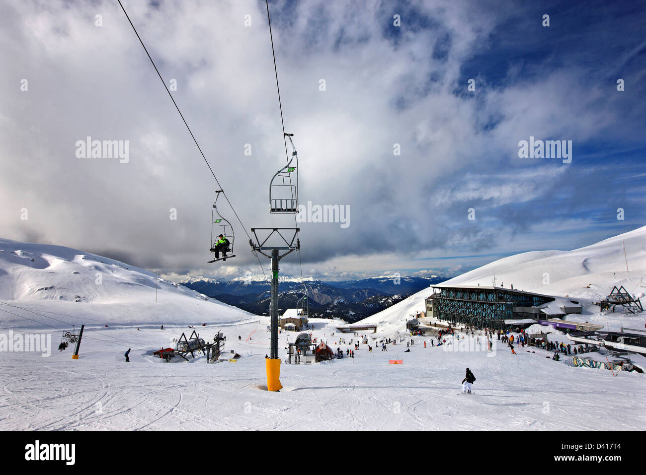 Kellaria ski center, Mt. Parnassos (vicino a Arachova e Delphi) , Viotia ("Beozia'), Grecia centrale. Foto Stock