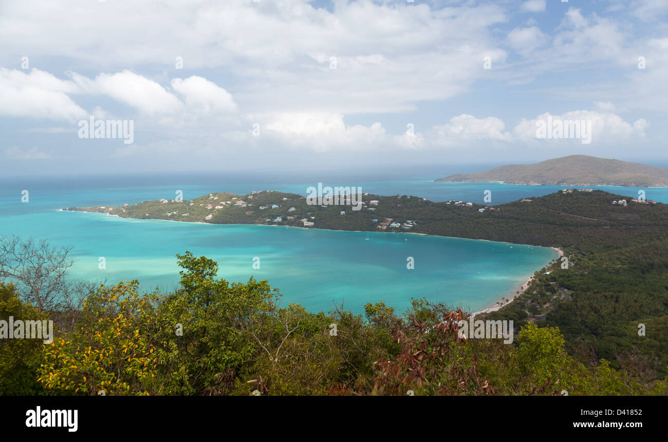Un ampio panorama di Magen o Magens Bay su St Thomas US Virgin Islands USVI Foto Stock