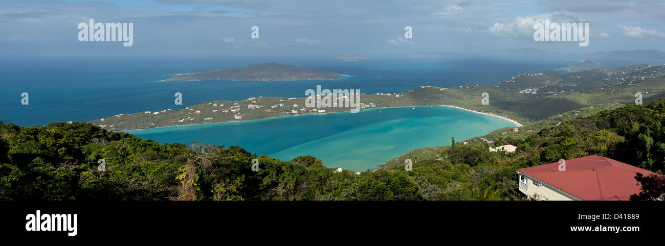 Un ampio panorama di Magen o Magens Bay su St Thomas US Virgin Islands USVI Foto Stock