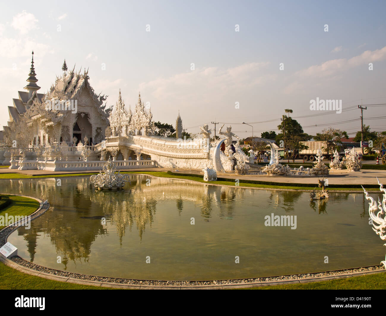 Wat Rong Khun in Chiang Rai, Thailandia Foto Stock