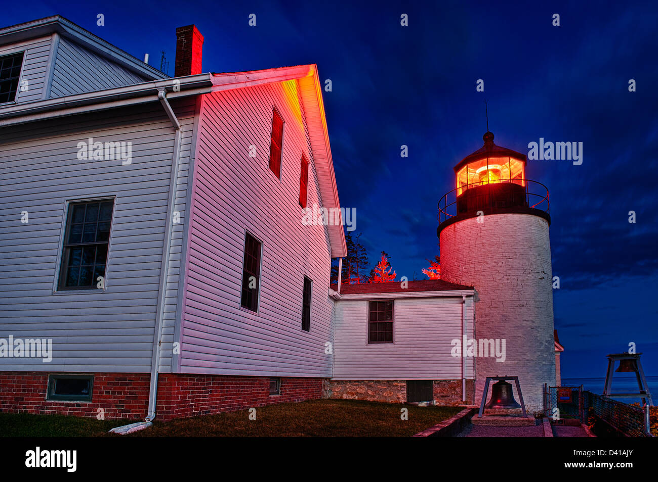 Porto basso luce, Bass Harbour, il Parco Nazionale di Acadia, Maine, ME, STATI UNITI D'AMERICA Foto Stock